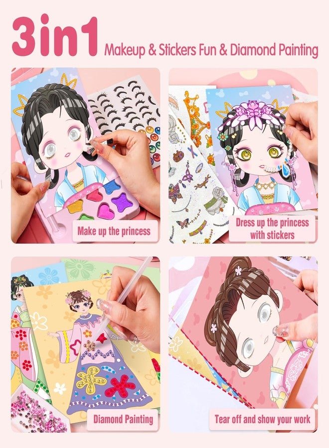 ZHOC Art Craft Activity for Kids, Paper Craft Kits - Paper Makeup DIY Girls Toy Kit with Diamond Painting & Princess Dress Up Set, Christmas Gifts Ideal Birthday Party Gift for Girls Ages 4-8 - Image 2